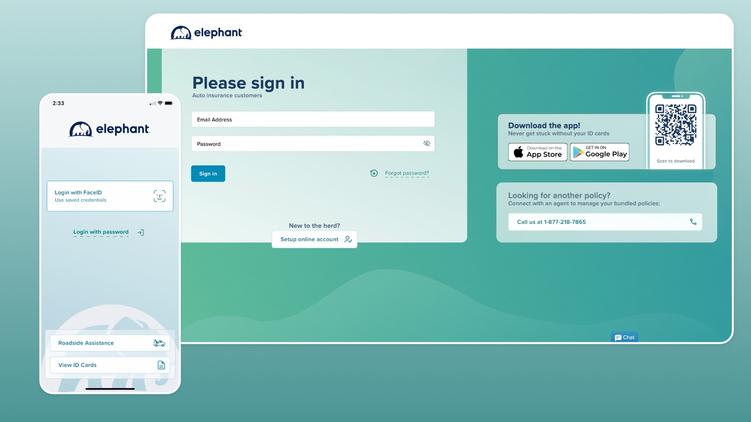 Login page